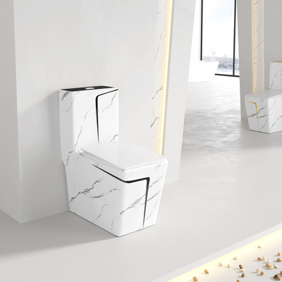 Amerikaans Standaardada floor standing toilet gold-Marmeringsvierkant