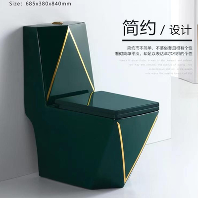 Groene Ceramische Washdown Badkamersstoiletten Vierkant Diamond Shape