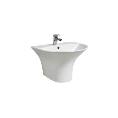 Hoog - van de de Warengootsteen van het kwaliteits Ceramische Bassin Sanitaire Halve het Voetstukmuur Hung Wash Basin