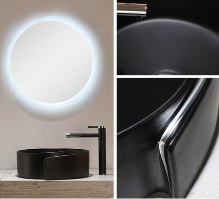 Ovaal Ceramisch Sanitair de Warenbassin Matte Black Bathroom Bowl Sinks van 9L