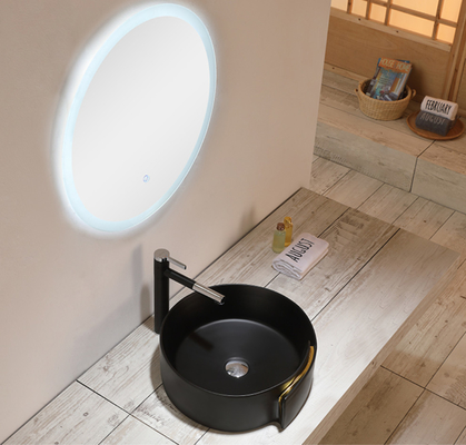 Ovaal Ceramisch Sanitair de Warenbassin Matte Black Bathroom Bowl Sinks van 9L