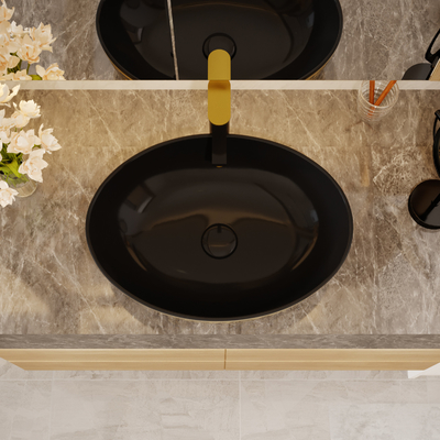 Het goud galvaniseert de Hoogste Ronde Vorm van Art Sanitary Ware Basin Table