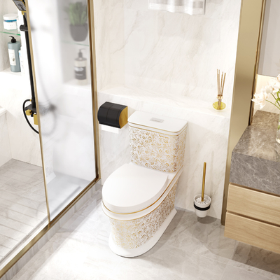 Badkamerswc om Sanitair Warentoilet werpen Ceramische Gouden Kleur