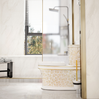 Badkamerswc om Sanitair Warentoilet werpen Ceramische Gouden Kleur