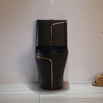 Zwarte Toiletsifon die Sanitair Warentoilet spoelen