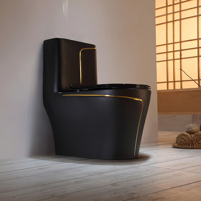Zwarte Toiletsifon die Sanitair Warentoilet spoelen