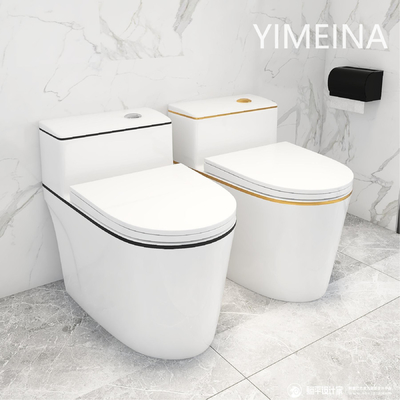Witgoudsifon die het Moderne Ceramische Één stuk van de Toiletkom spoelen