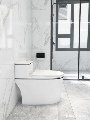 Witgoudsifon die het Moderne Ceramische Één stuk van de Toiletkom spoelen