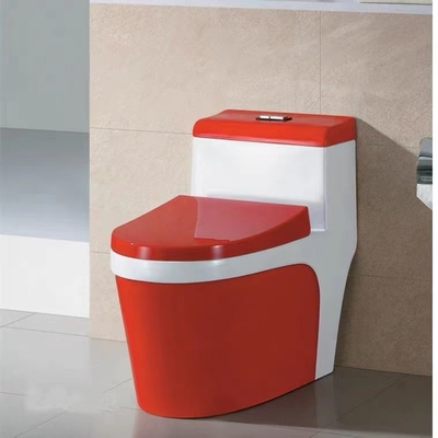 Het sanitaire Moderne Ééndelige Toilet Rode Groenachtig blauwe Colore van 3L 6L Siphonic