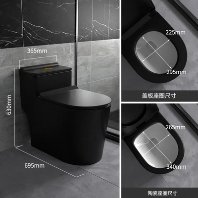 Sifon die Matte Black Toilet One Piece-Badkamers Ceramische Reeksen spoelen