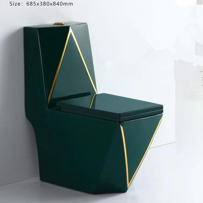 Groene Ceramische Washdown Badkamersstoiletten Vierkant Diamond Shape