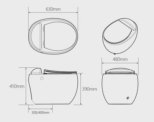 3D Voetbal kijkt Ontwerp Zonder water van de het Toiletdoos van Siphonic het Ééndelige