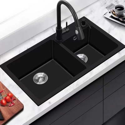 De Keuken van het Undermountroestvrije staal daalt Dubbele 220mm Diepe Kommen