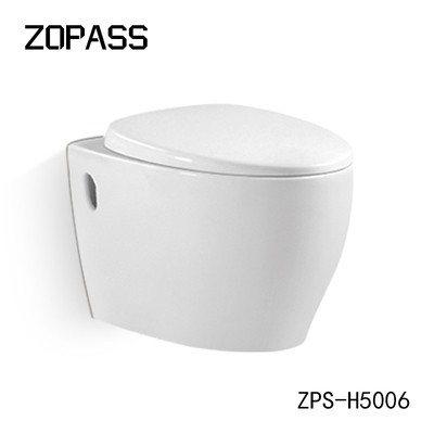 De witte Ceramische Glans van de Muurhung toilet bowl self cleaning van 3L 6L