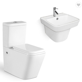 Mengeling Pit Spacing 180mm Tweedelige WC-Toilet en Muur Hung Basin Set