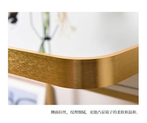 Rechthoek het Aluminium Ontworpen van LEIDENE Metaal Matt Gold Color Badkamersspiegels