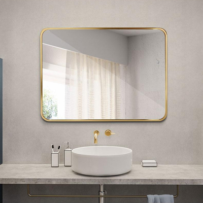 Rechthoek het Aluminium Ontworpen van LEIDENE Metaal Matt Gold Color Badkamersspiegels