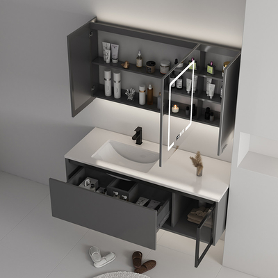 3 Kabinetten van de deuren de Stevige Houten Badkamers met Touch screen LEIDENE Spiegel