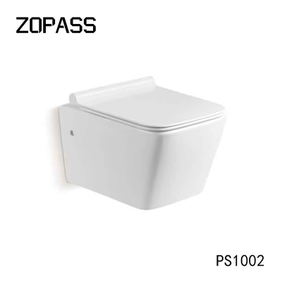 Witte Kleuren Compacte Randloze Muur Hung Toilet Gravity Flushing