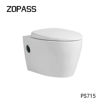 Gladde Naadloze Ceramische Muur Hung Toilet Bowl Mix Pit die 180mm uit elkaar plaatsen