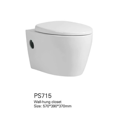 Gladde Naadloze Ceramische Muur Hung Toilet Bowl Mix Pit die 180mm uit elkaar plaatsen
