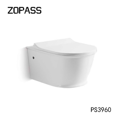 Het randloze Ééndelige Muur Opgezette Toilet Antikras Gemakkelijke Schoonmaken