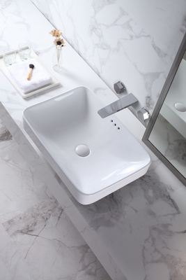 Van de het Bassinbadkamers van de lijstbovenkant van de de Gootsteen de Ceramische Kleur Witte Tegen Hoogste Hand Rechthoekig Art Wash Basin