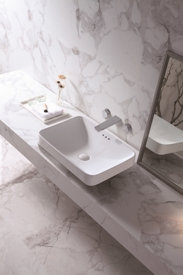Van de het Bassinbadkamers van de lijstbovenkant van de de Gootsteen de Ceramische Kleur Witte Tegen Hoogste Hand Rechthoekig Art Wash Basin
