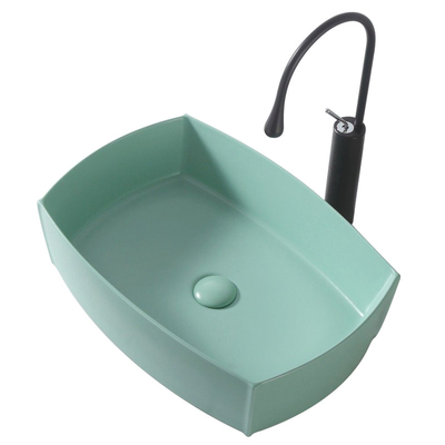 12L vierkante Tegen Hoogste Bassin Ceramische Gootsteen Matte Light Green Color
