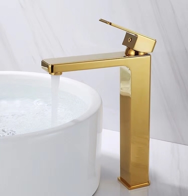 De opgepoetste Gouden van het de Tapkraan Enige Handvat van Messings Sanitaire Waren Kraan van het de Wasbassin