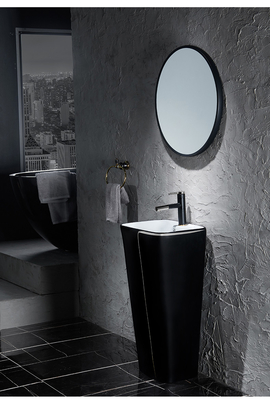 Het ceramische 525*430*860mm Sanitaire Één stuk van het Warenbassin met Zwart Toilet