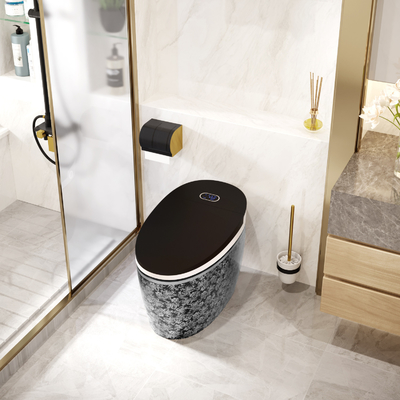 De zwarte Ronde Automatische Verrichting van het Sifon Gelijke Slimme Intelligente Toilet