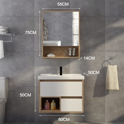 Het hoge Kabinet van de Plasticiteits Vrije Permanente Badkamers weerspiegelde Enige Gootsteen