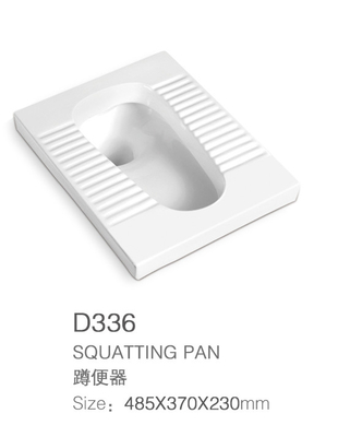 485X370X230mm Ceramisch Hurkend Pan Convenient Gravity Flushing