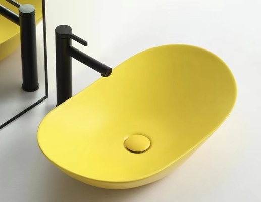 Moderne Stijl boven Tegenbassin om Vorm Matte Yellow Color