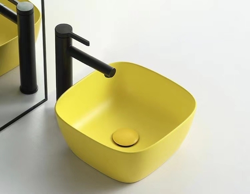 Moderne Stijl boven Tegenbassin om Vorm Matte Yellow Color