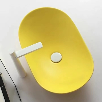 Moderne Stijl boven Tegenbassin om Vorm Matte Yellow Color