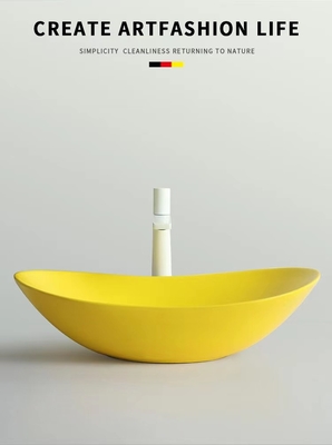 Moderne Stijl boven Tegenbassin om Vorm Matte Yellow Color