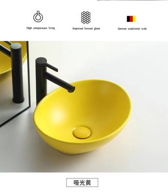 Moderne Stijl boven Tegenbassin om Vorm Matte Yellow Color