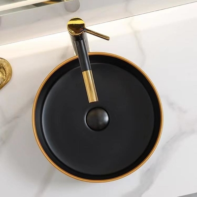 Countertop Ceramisch Rond Ceramisch Wasbassin Matte Shiny Black Color