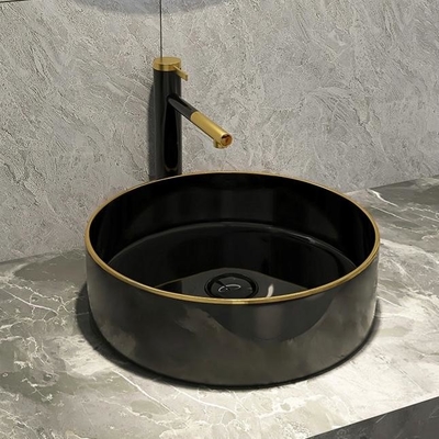 Countertop Ceramisch Rond Ceramisch Wasbassin Matte Shiny Black Color