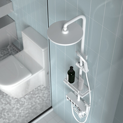De opgepoetste Witte Douche van de Messingsmuur Opgezette Regen met Vier Functies