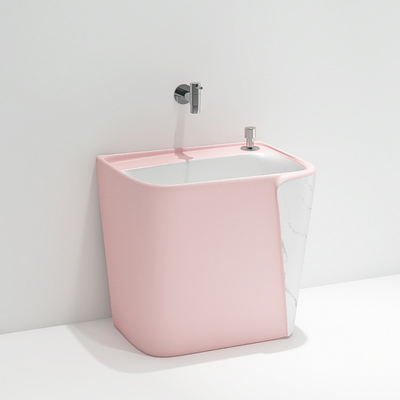 OEM ODM de Kleurrijke Ceramische van de het Gatenbadkamers van de Zwabbergootsteen Enige Sanitaire Waren