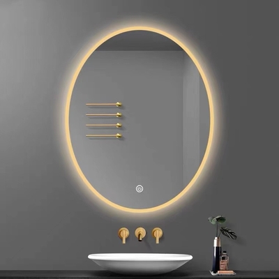 Ovale Opgezette de Ijdelheidsspiegel van het Vormglas Muur met het Ontwasemen van het Scherm